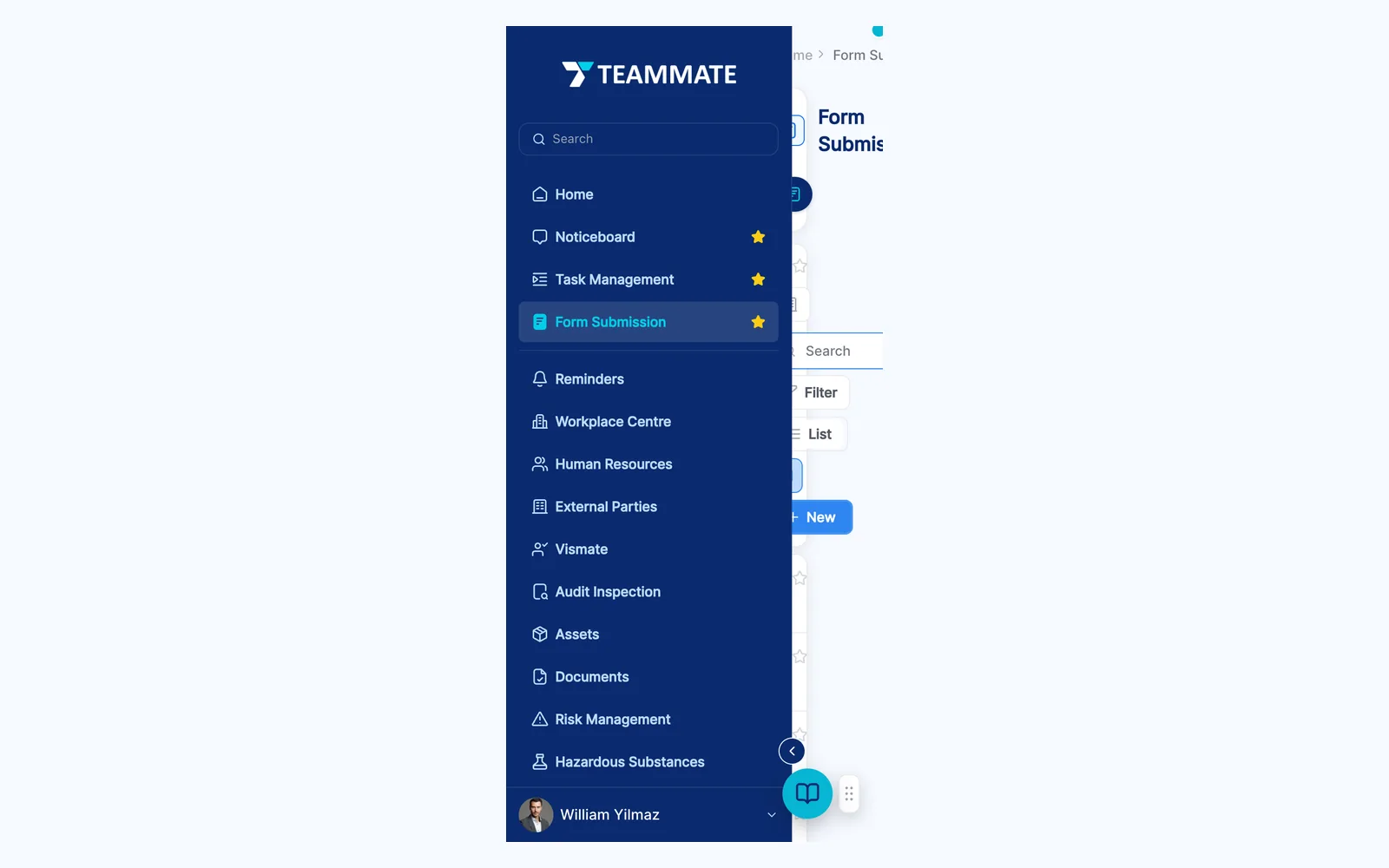 An inspection form record in Teammate on a phone