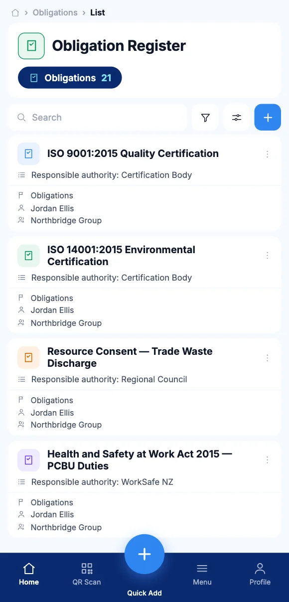 Compliance obligations on the Teammate App mobile app