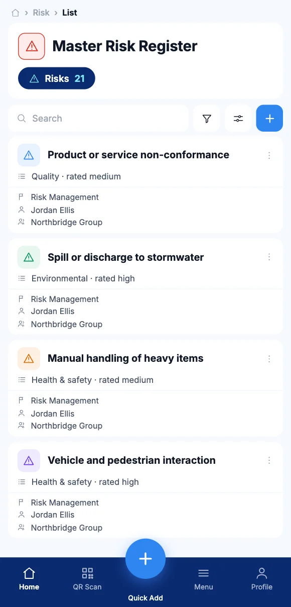 Reporting a hazard on the Teammate App mobile app