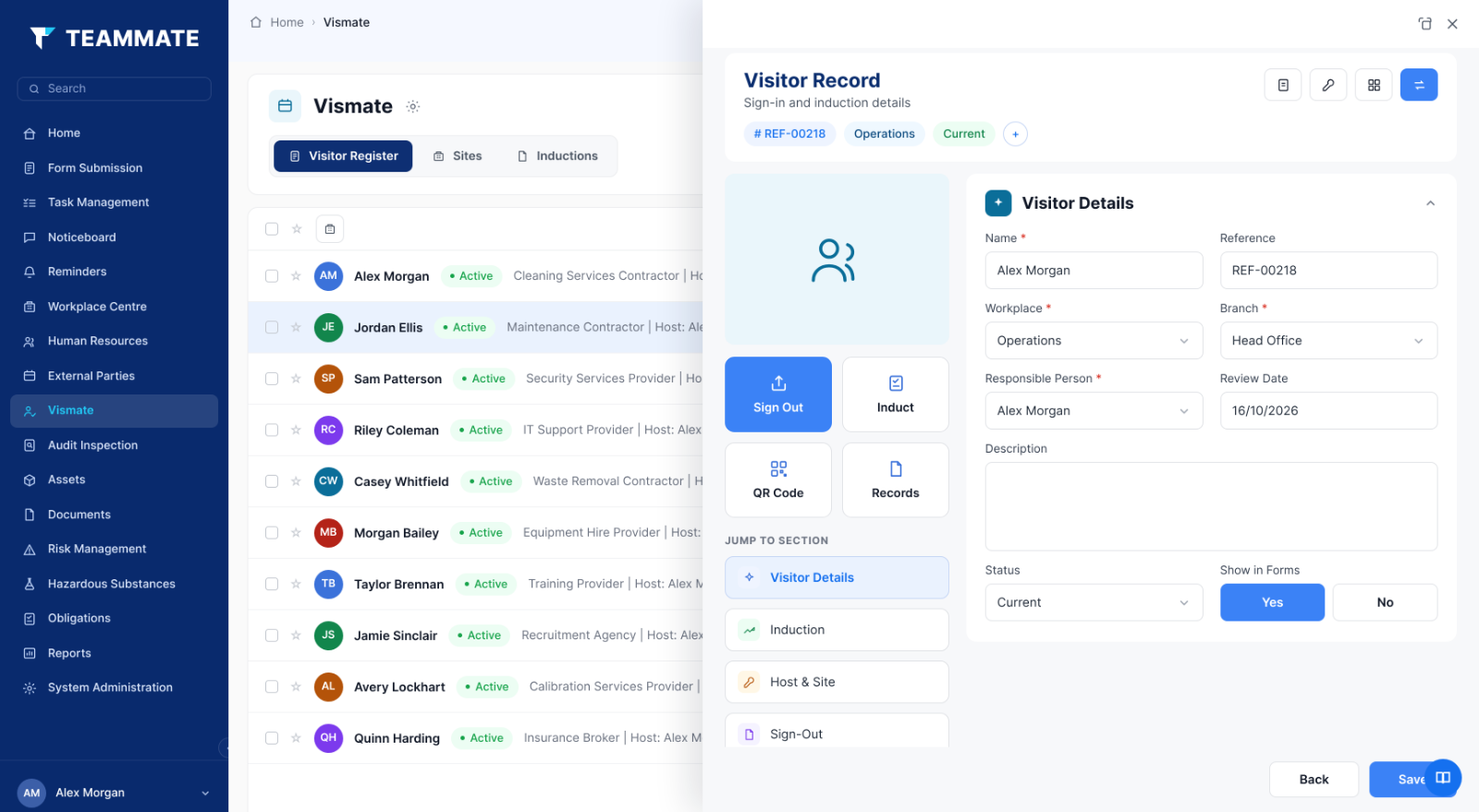 The live on-site register in Teammate App